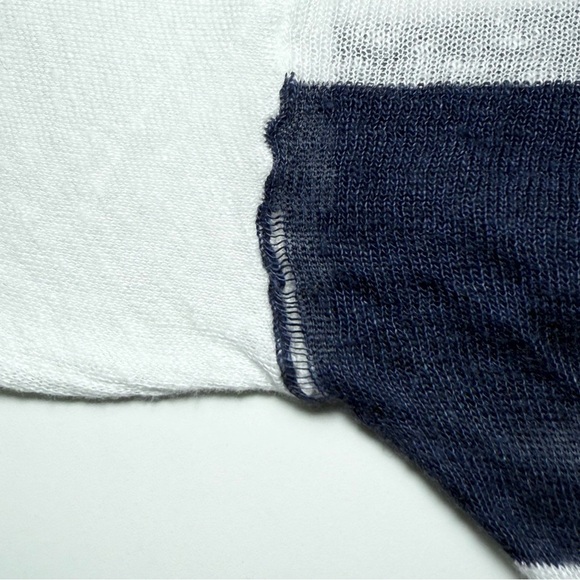 Nili Lotan Striped Linen Top in Navy / White - Picture 6 of 8